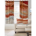 thumbnail image 2 of Fsddascl Burnt Orange Coastal Blackout Curtains for Bedroom/Living Room, Thermal Insulated Kitchen Curtains, Summer Beach Nautical Abstract Art Grommet Darkening Window Treatment Drapes 27.5"x39"x2, 2 of 8
