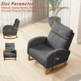 thumbnail image 7 of Glider Rocking Chair Nursery Comfy Accent Chair with High Backrest Upholstered Living Room Chairs with Side Pocket Armchair Reading Chair for Bedroom Nursery Office, Grey, 7 of 7