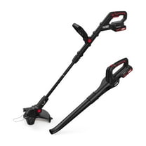 Hyper Tough 20V Brushless Cordless 12" Trimmer and 120 CFM Blower Combo Kit with (1) 20V Max 2.0Ah Battery and Charging Cable