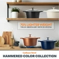 thumbnail image 6 of Gotham Steel Ceramic Hammered 5 Qt Lightweight Dutch Oven Pot with Lid & Holders, Oven Safe & Even Heat Retaining Dutch Oven for Bread Baking Sourdough, Soup, 70% Lighter than Cast Iron, Copper, 6 of 8