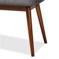 thumbnail image 4 of Baxton Studio Flora Upholstered Wood Bench in Dark Gray and Medium Oak, 4 of 8
