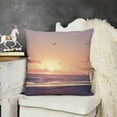 thumbnail image 2 of Beach Sunset and Sea Gulls' Modern Seashore Throw Cushion Pillow Cover for Living Room, Sofa, 2 of 5