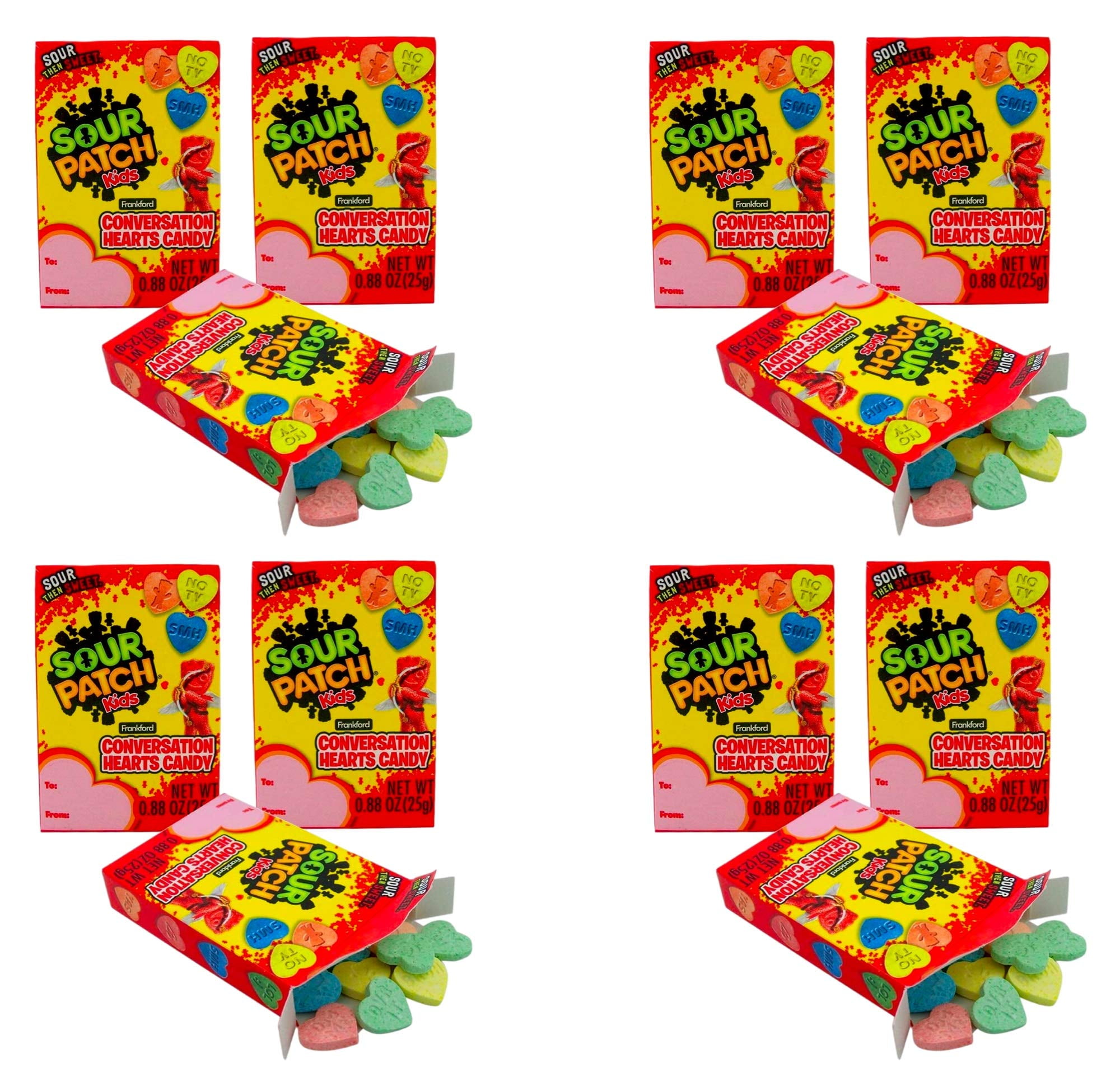 Warheads Sour Conversation Hearts Candy, Bulk Valentine's Day Hard