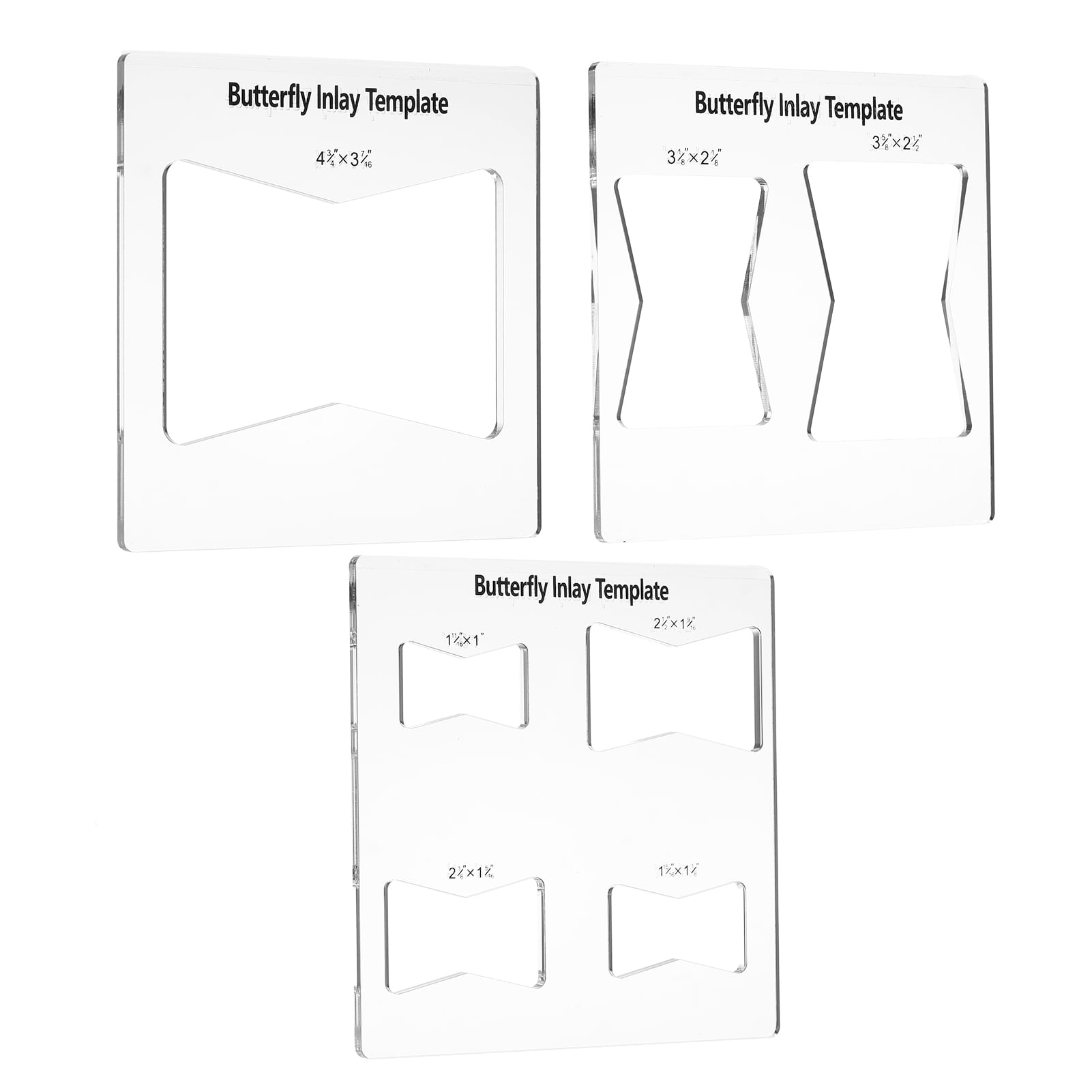 OWSOO 6×6 Inches Pack of 3 Butterfly Inlay Template Router and