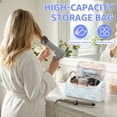 thumbnail image 6 of NUAHRHY Travel Makeup Bag with Handle, Cosmetic Organizer Bag Toiletry Bag for Women Girls, Cute Travel Essentials Case with Compartments, Vertical Make up Storage Bag Hair Dryer Holder, 6 of 8