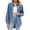 Light blue, variant on Shirts For Women Denim Shirt Oversized Button Down Jean Shirts Shacket Ripped Distressed Coat Womens Tops