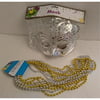 masquerade mardi gras party mask metallic mardi gras beads beaded necklace purple gold green set silver