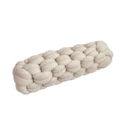 Chunky Braided Long Throw Pillow,Thick Knotted Tube‑Shaped Cushion,Soft Plush Decorative Bolster Pillow for Sofa Couch Bed Home Interior Layout,19(Beige)