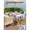 thumbnail image 4 of Outdoor Tablecloth with Umbrella Hole and Zipper, Christmas Snowman Rectangle Table Cloth 54x80 Inch Waterproof Tablecloth, Xmas Winter Watercolor Pine Fruits Tree Picnic Table Cover for Patio, 4 of 7
