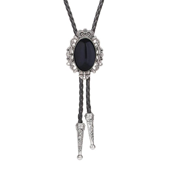 pitrice Crown Bolo Tie Necktie Costume Rodeo Alloy Boys Bolo Tie Gift Christmas Bolo Tie American for Bolo Ties Rodeo Birthday Men and Women Black
