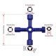thumbnail image 2 of Llave multifunción CHAO 4 vías triangular cruzada gabinete eléctrico azul, 2 of 5
