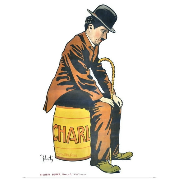 Great BIG Canvas | Rolled Vintage Apple Collection Poster Print entitled Chaplin - Vintage Movie Poster