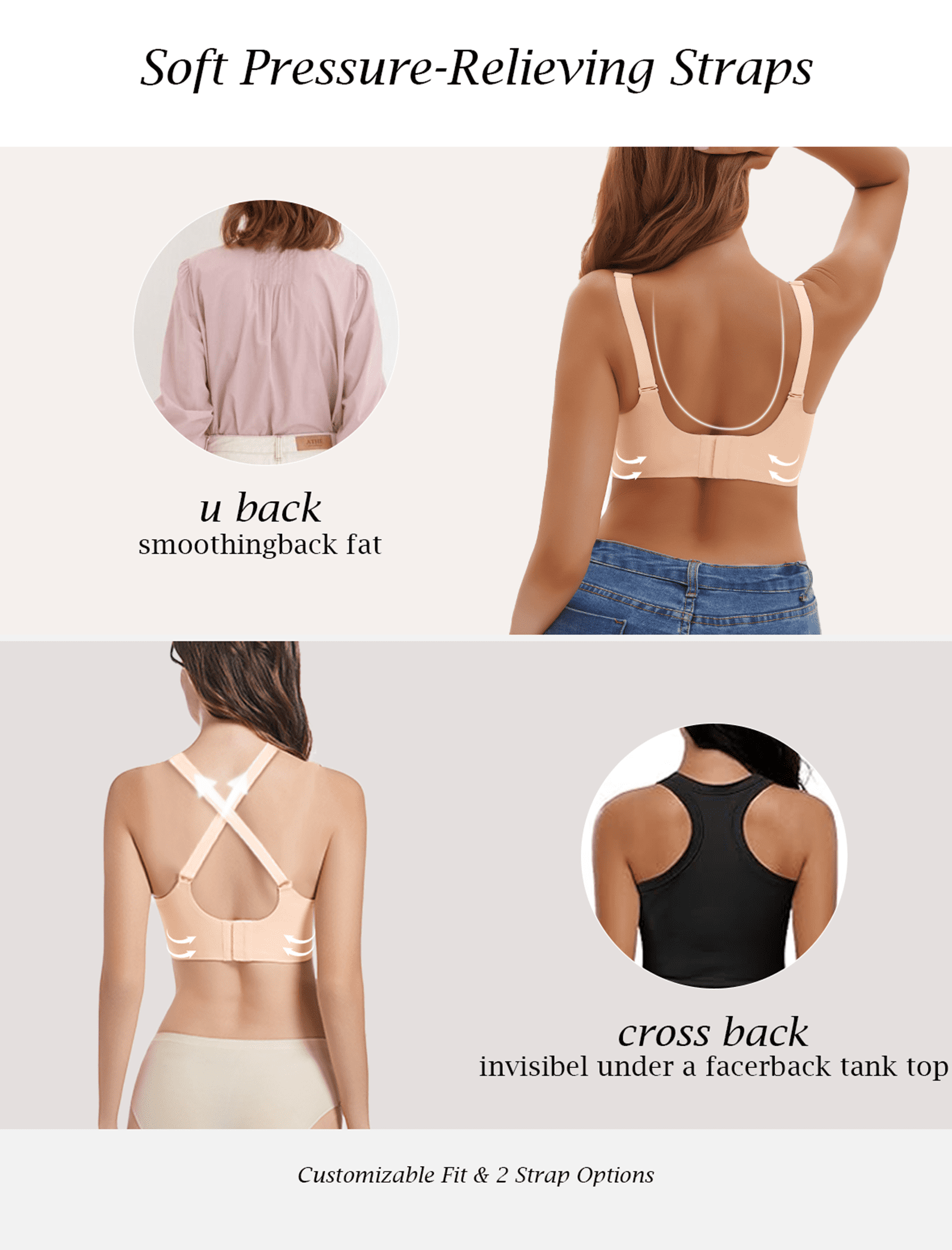 EaseBloom Wireless Bras for Women Everyday Wear