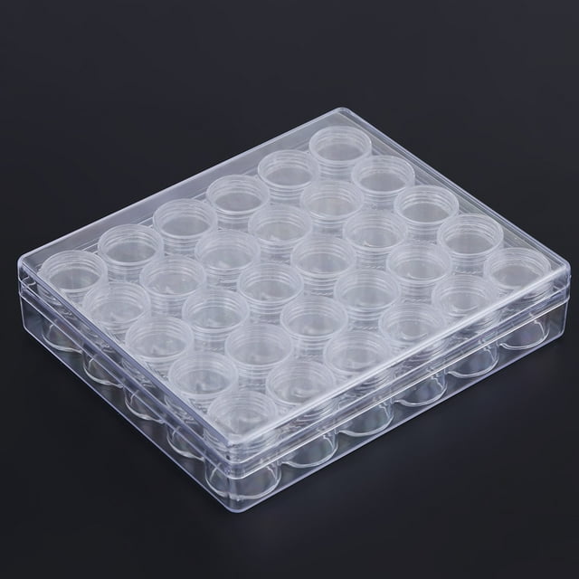 Round Small Containers, 30 Pcs Container Jars Jewelry Bead Storage Clear Container Jars For Glitter For Rhinestone For Powder