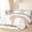 White and Gray, variant on Ruffled Comforter Set White - Double Ruffle White Comforter 5 count Shabby Chic Bedding - Lightweight - Reversible Bed Set (White and Gray, )