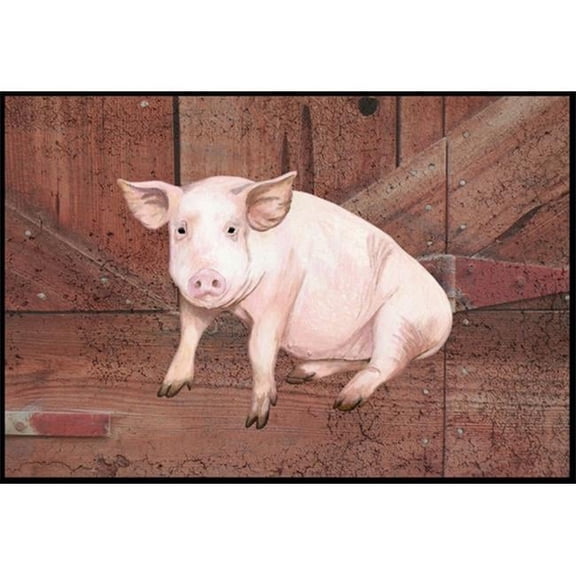 Pig at the barn door Indoor or Outdoor Mat