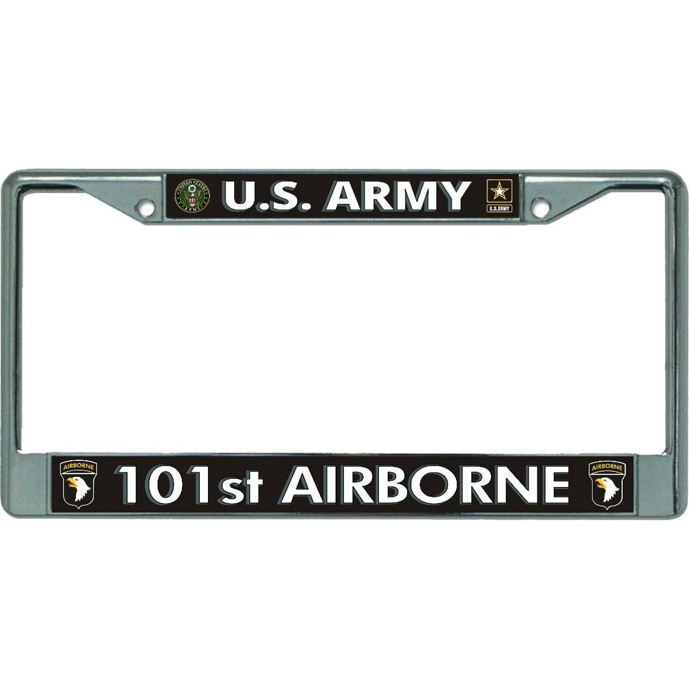 U.S. Army 101st Airborne 2 Chrome License Plate Frame