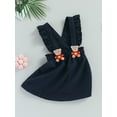 thumbnail image 3 of Wassery Toddler Baby Girl Overall Dress Sleeveless Square Neck Bear Suspender Dress Kids Summer A-line Dress for Casual Daily, 3 of 7