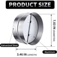 thumbnail image 2 of shiyou-8 Inch Backdraft Damper Back Draft Vent Duct Shutter Blocker, Backflow Ducting Insert One-Way Airflow Preventer with Inline Springs Loaded Folding Blades, HVAC Extractor Range Fan Hood Deflect, 2 of 4
