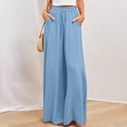 thumbnail image 3 of Pantalones casuales de mujer Cintura elástica Pantalones de gran tamaño para mujer Traje diario de color sólido FLhrweasw Nuevo, 3 of 6
