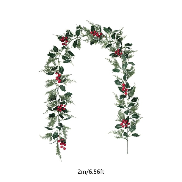Adornos navideños, adornos navideños, regalos navideños, diseño navideño, simulación de ratán, decoración para fiestas navideñas, festivales, bayas rojas, ratán suave, plásticos, ratán.