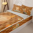 thumbnail image 3 of Homewish Cute Capybara Zipper Twin Comforter Sets with Fitted Sheet and 2 Pillowcases,Brown Classic Geometric Plaid Zipper Bedding Set For Girls Kids,Reversible,4-Piece, 3 of 7
