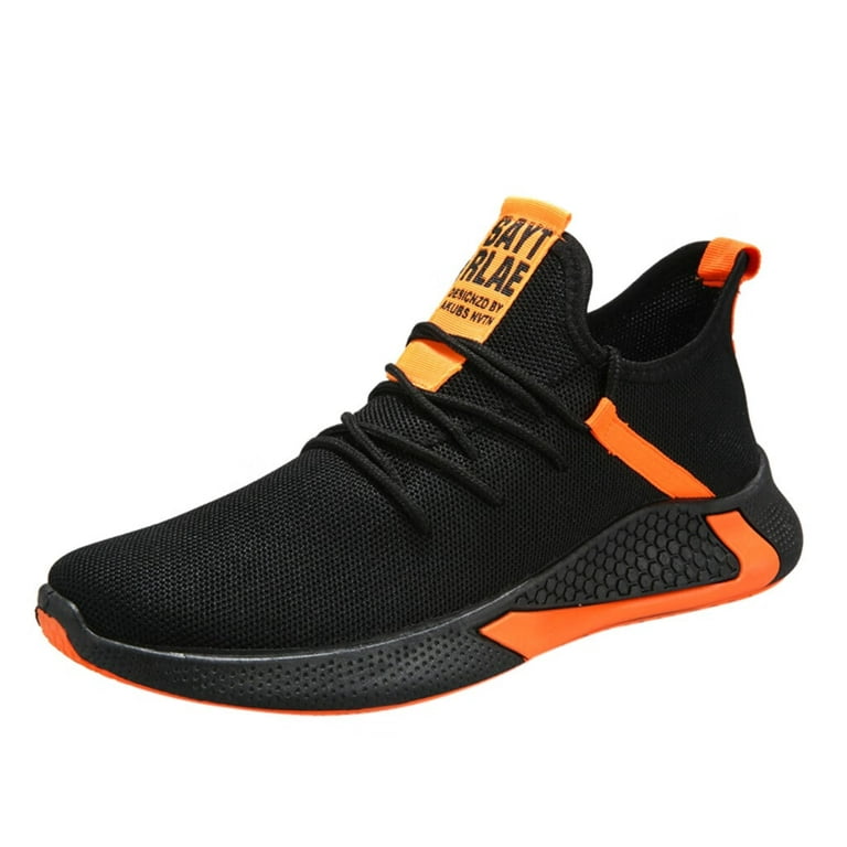 Shah forsigtigt Scan Sneakers for Men Fashion Men Mesh Casual Sport Shoes Lace-Up Breathable  Soft Bottom Sneakers Mens Sneakers Mesh Orange 43 - Walmart.com