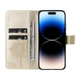thumbnail image 5 of TECH CIRCLE Case for iPhone 15 Pro (2023) - [Embossed Tree Design] Protective PU Leather Wallet Case with [Card Holder /Wrist Strap] Fold Stand Folio Cute Cover Shell, Gold, 5 of 8