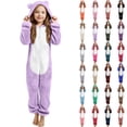 thumbnail image 1 of MKOSPLRT Girls Fleece Robe Hooded Fuzzy Long Bathrobe Warm Plush Sleepwear Soft Comfy Bath Robes Solid Winter Pj Robes with Pocket 5-15Y, 1 of 8