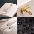 thumbnail image 5 of Joyero de terciopelo para mujer, organizador, caja de almacenamiento de joyería de cuero grande con espejo con cerradura, 3 cajones para reloj, collar, anillos, pendientes, regalo para niñas, 5 of 5