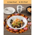 thumbnail image 3 of 15 Inch Round Placemats Set of 6, Pink Pumpkin Fall Non Slip Heat Insulation PP Table Mats, Thanksgiving Maple Leaves Autumn Washable Place Mats for Kitchen Dining Party Table Decor, 3 of 7