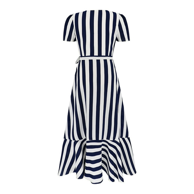 Henpk Summer Dresses for Women Striped T Shirt Dress Casual