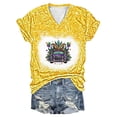 thumbnail image 2 of Fiudx Ofertas Del Día Blusa de Manga Corta con Estampado de Carnaval para Mujer, Tops Informales con Cuello Redondo, 2 of 3