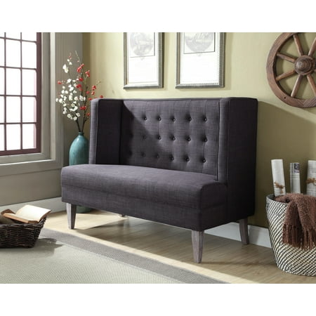 Furniture Of America Monaco High Back Dark Gray Dining Bench