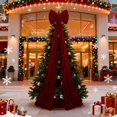 thumbnail image 2 of Christmas Tree Bow Topper, 16 x 79 Inches Large Christmas Tree Toppers Satin Bows Christmas Decorations, Big Red Bow for Christmas Tree, for Home Wreath Wall Holiday (Red), 2 of 8