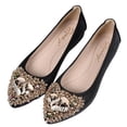 thumbnail image 2 of Zapatos Planos Vestir Sin Cordones Bailarinas para Mujer Brillantes Cómodos Con Diamantes Imitación, 2 of 9