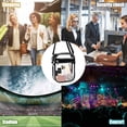 thumbnail image 5 of Fibrdoo - Bolsa transparente aprobada por el estadio, bolso transparente con correa ajustable para mujeres, conciertos, deportes, Negro, Small, 5 of 5