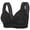Black, variant on Women's Breathable Perforated Cup Front Button Nursing Mother Bra Light Gray 42