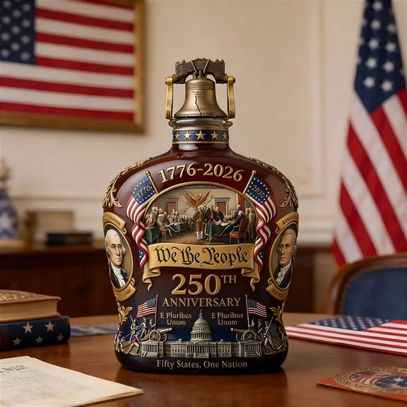 ACDANC 1776-2026 250Th Anniversary "We the People" Whiskey Decanter,Handcrafted Patriotic Liquor Bottle for Bourbon & Spirits,9.4In Tall 250 Anniversary Decanter