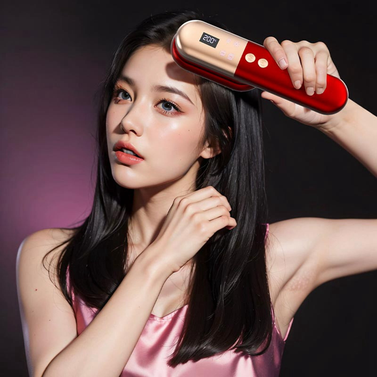 fsxdhpcsgfc Cordless Straightening Comb Functional Scalp Massager With Red Light For Hair Care And Scalp Massage