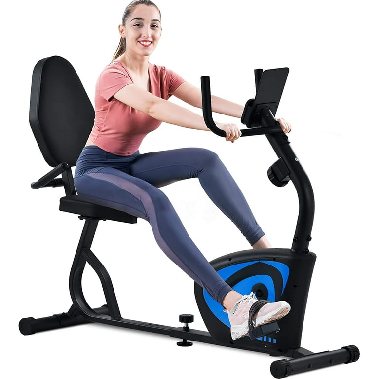 Recumbent Exercise Bike with Magnetic Belt Drive with Levels of
