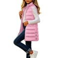 thumbnail image 6 of Mifsaly Girls Long Puffer Vests Kids Tween Zip Up Stand Collar Quilted Vest Fall Winter Casual Going Out Play Back to School Padded Coat with Pocekts, 6 of 10