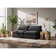 thumbnail image 2 of Meridian Furniture Comfy Black Velvet 2-Pc. Modular Sofa, 2 of 10