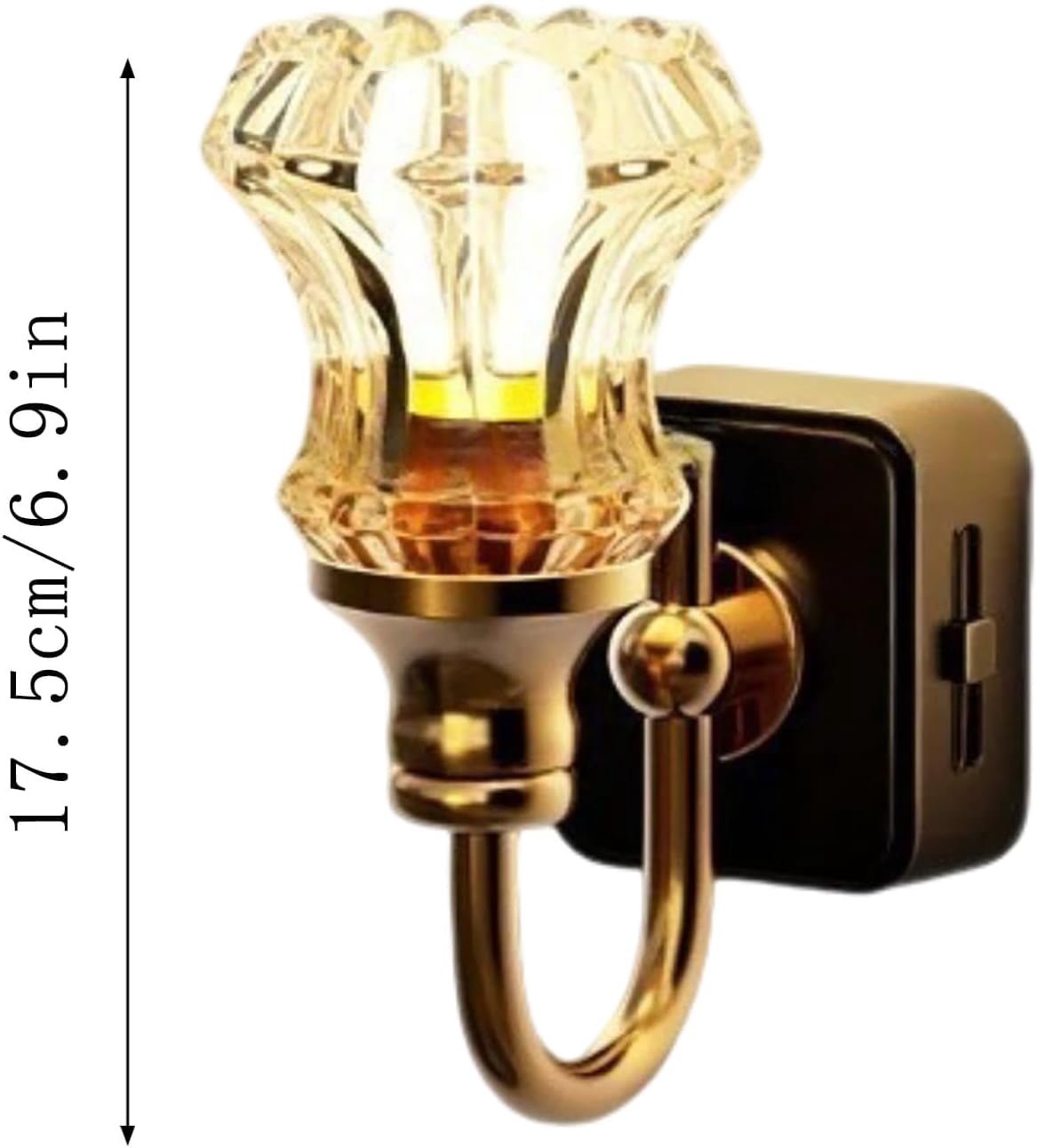 Flower Candle LED Plug in Night Light,Vintage Night Lights Plug Into Wall,Warm Lamp Walls Nightlight for Home Bedroom Hallway Stairway Decor (Gold-2PC)