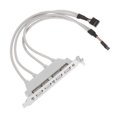 thumbnail image 2 of 3X Dual Motherboard 9Pin Header to 4Port USB 2.0 Female Cable PCI Bracket, 2 of 6