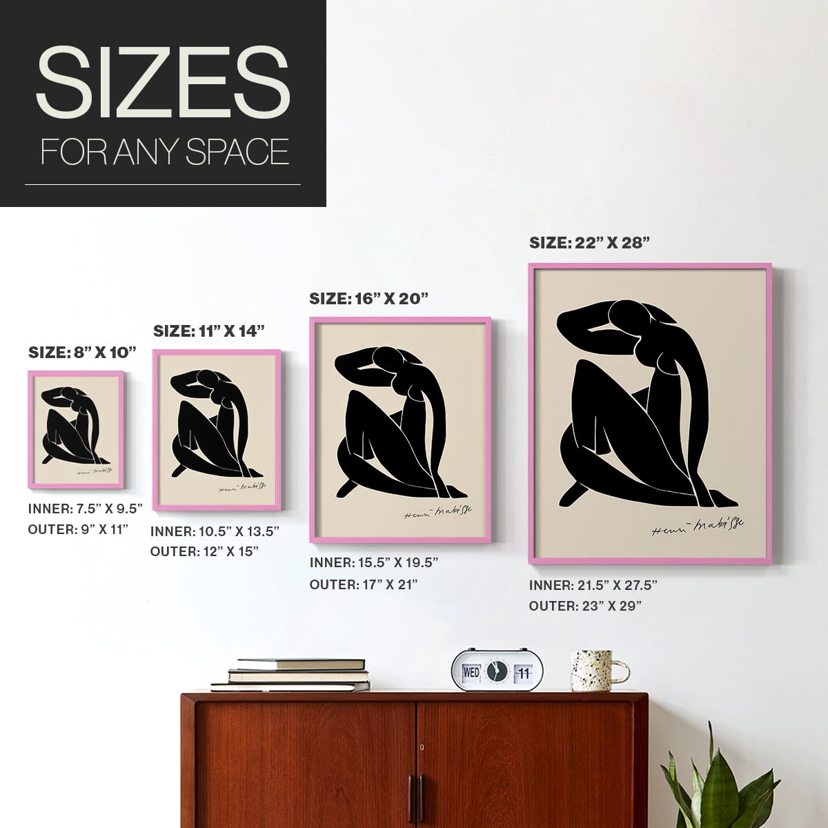 Matisse CLXXXVI Framed Print in Pink Solid Wood 8 x 10 Framed Print
