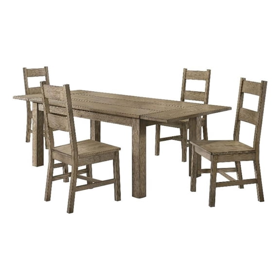 Coaster Cardova 5-Piece Wood Extension Table Dining Set in Vineyard Oak