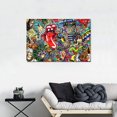 thumbnail image 4 of Graffiti Painting on Canvas Wall Art Colorful Doodle Picture Music Party Collage on Brick Wall Posters and Prints Modern Contemporary Home Decor for Living Room,Pub,Bar,12x18inches, 4 of 4