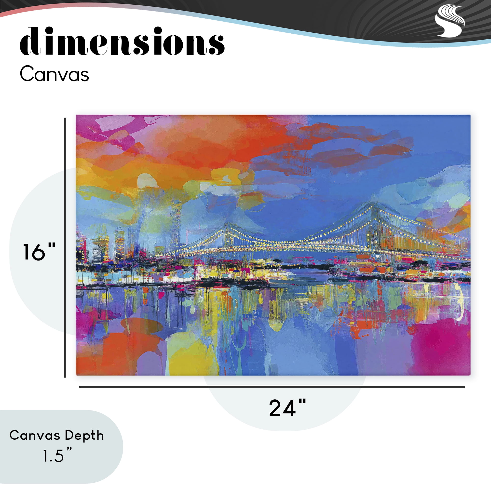 Stupell Industries Bay Bridge Aglow at Sunrise Canvas Wall Art, design by Chromatic Storm Studio
