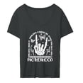 thumbnail image 1 of Camisetas para mujer con cuello redondo, transpirables, holgadas, novedad de verano, camisetas de manga corta para caminar por la calle, desplazamient SG, 1 of 8